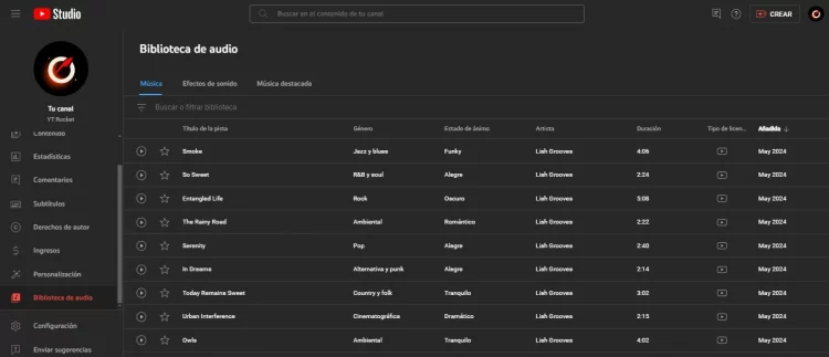 Audio en Youtube